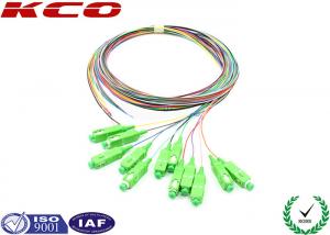 Quality SC/APC 12 fibers colors multi-fibers single mode monomode optical fiber pigtail 1.5m LSZH wholesale