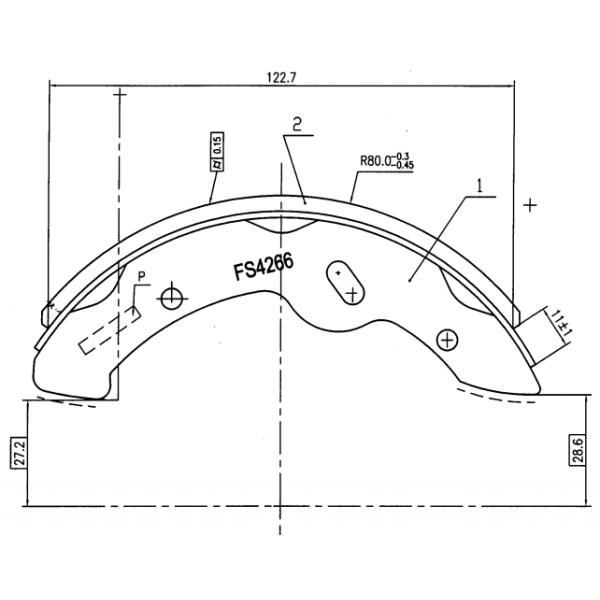 IATF16949 7'' 9'' Mechanical Golf Cart Brake Shoes For Boat Trailer