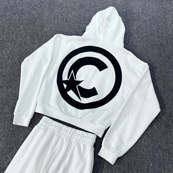 Men's Custom Tracksuit Set With Vintage Applique Embroidered Hoodie And Joggers