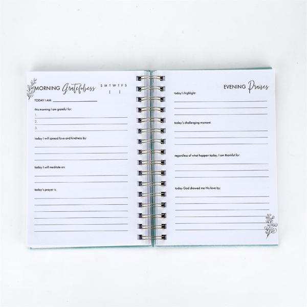 Flower Printing Gold Foil Hardcover Spiral Planner For Monthly Weekly Daily Journal