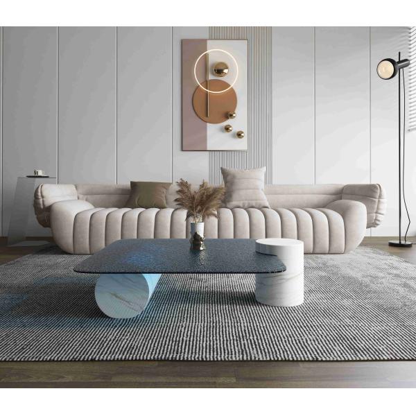 Light Luxury Marble Round Coffee Table Creative Living Room High End Designer Style