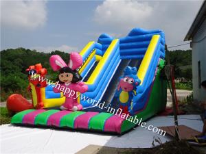 Quality bounce round inflatable water slide , inflatable dry slide wholesale