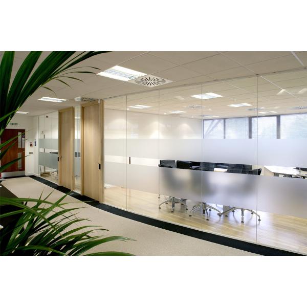 Floor Spring Pivot Door Frameless Glass Partitions With Ultra Clear Insulated Glass