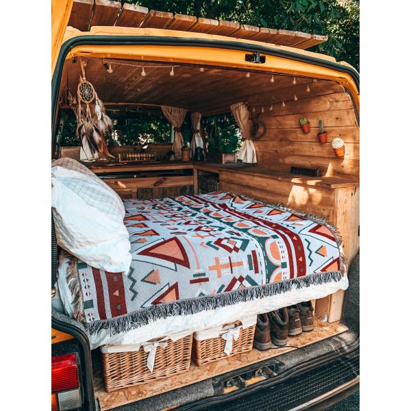 Y-Z Bohemian Ethnic Style Cotton Picnic Hiking Camping Blanket Carpet Tapestry Decoration Sofa Throw Blanket