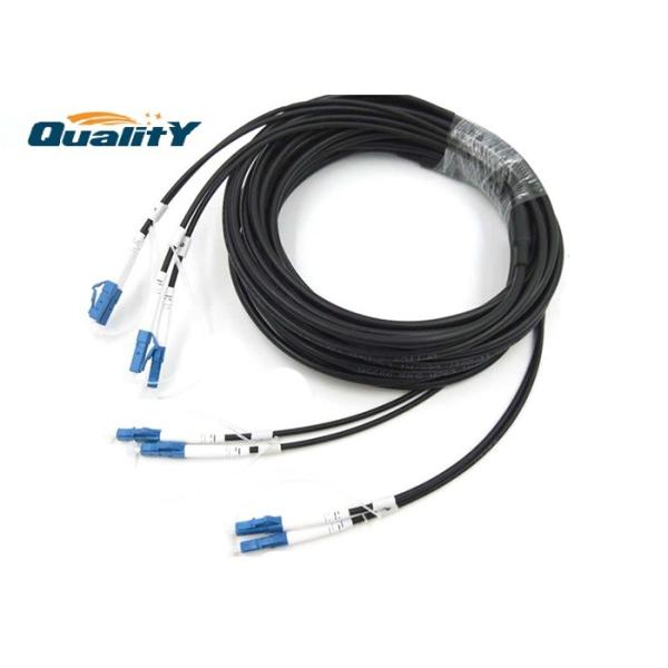 Armored Fiber Optic Cable G652D G657A 4 Core LC UPC To LC UPC / Armored Fiber Optic Cable Single Mode