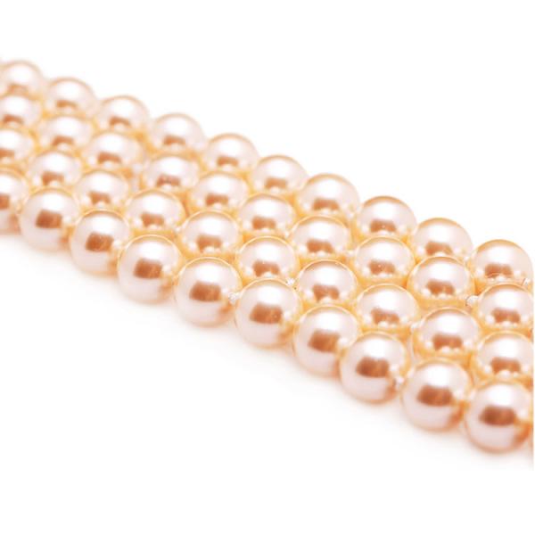 Luxury Pink Round 8mm Shell Pearl Sweater Necklace 55 Inches (N08217)