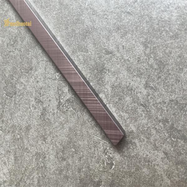 Cross Brushed Stainless Steel Tile Trim 0.85mm Thickness Corner Metal Edge Trim