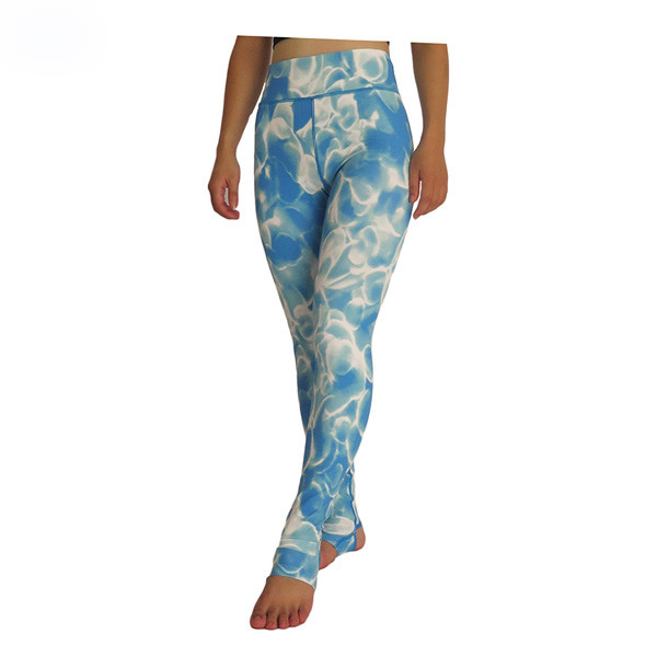 Water Design Yoga Wear Clothing Stretchable Womens Yoga Legging Lycra Material