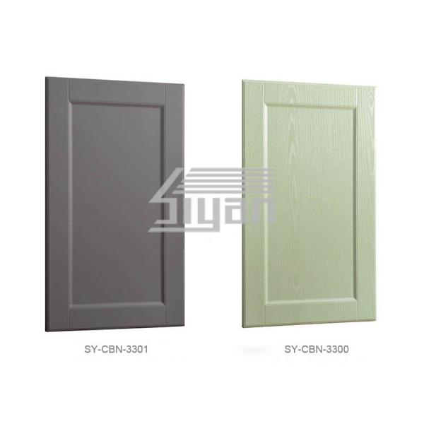 348 * 608mm Shaker Kitchen Cabinet Doors Bule Wood Texture Pvc Film Surface