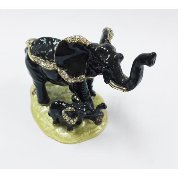 Decorative Metal Alloy Elephant Jewelry Trinket Box elephant shaped jewelry box for promotional gift