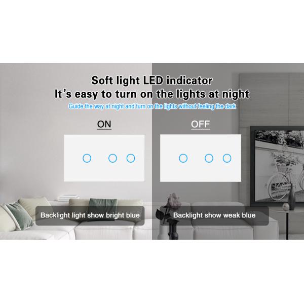 4 Gang Touch Light Switch White Black Grey Gold Smart Wall Switch