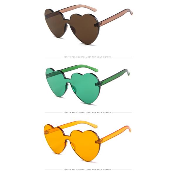 BSCI Love Heart Shaped Sunglasses Clear Jelly Color For Women Lady
