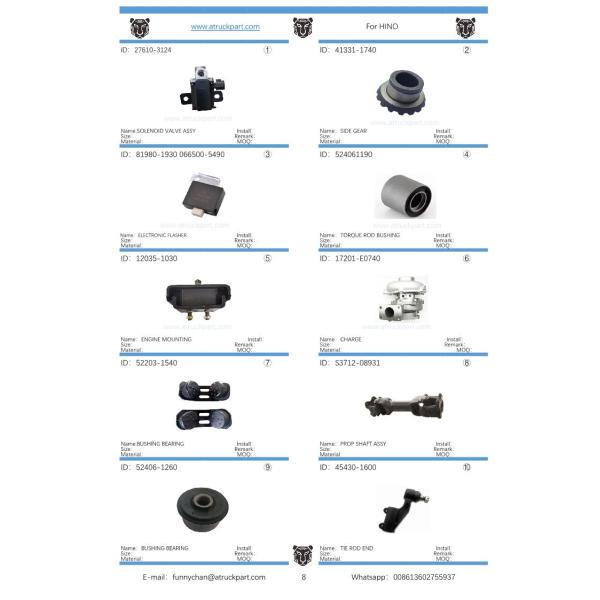 Japanese Truck Engine Spare Parts Piston S130A-E0100 S130b-E0390 for Hino J08e