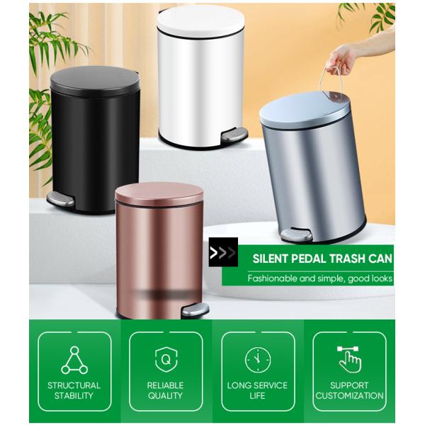 Steel and Pp Pedal Trash Can Bathroom Bin With Toilet Brush for Kitchen Recycling Storage for Household Items