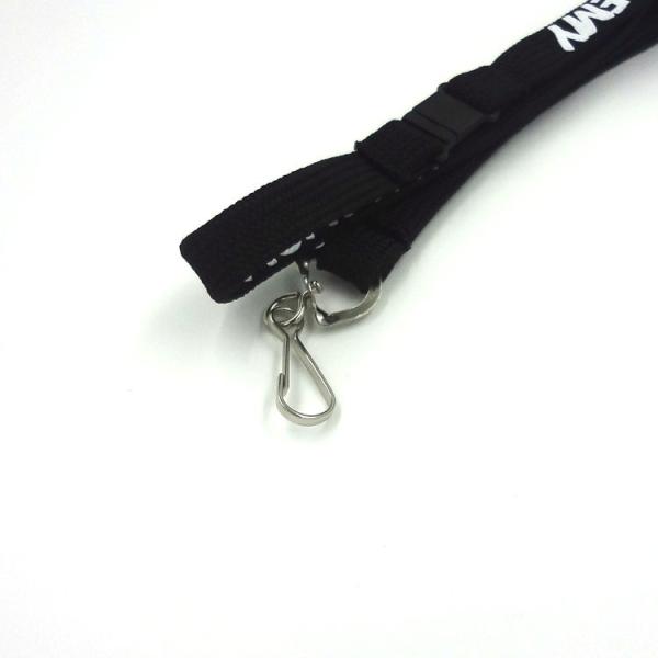 Personalized Black Custom Tubular Lanyards Printed Neck Strap With Swivel J Hook
