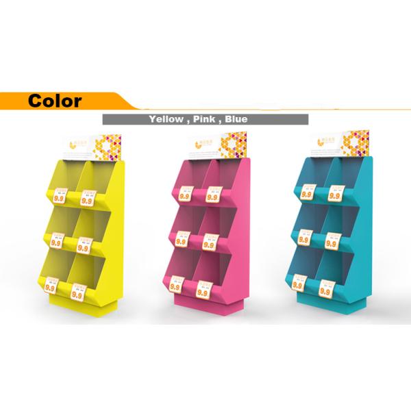 Professional Pharmacy Display Shelves 30kg/Layer Yellow / Pink / Blue Color