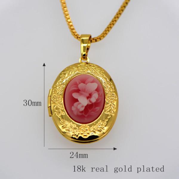 design fashion Vintage Oval Locket Pendants jewelry 18k gold plating Put in solid perfume