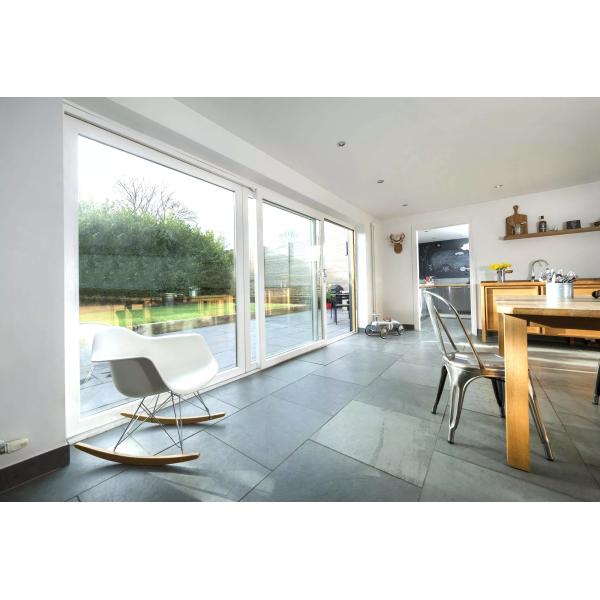 Modern Tempered Glass Doors , Waterproof Sliding Aluminium Frame Doors