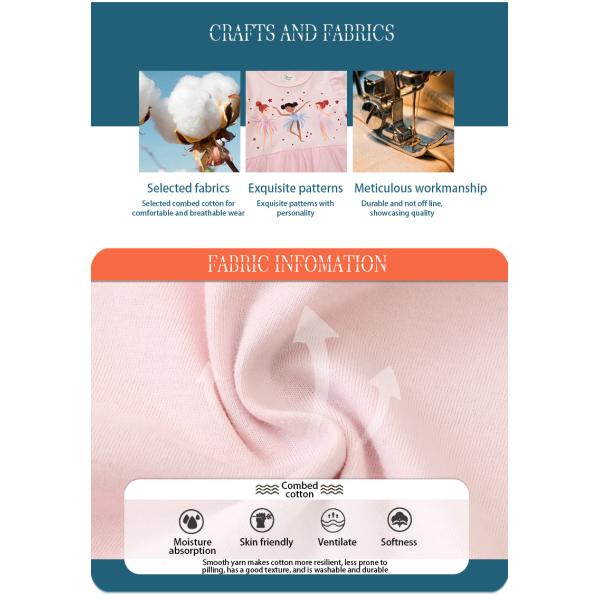 Girls' Pink Dress Summer New Fashion Print Cartoon Design Princess Dress Short Sleeve