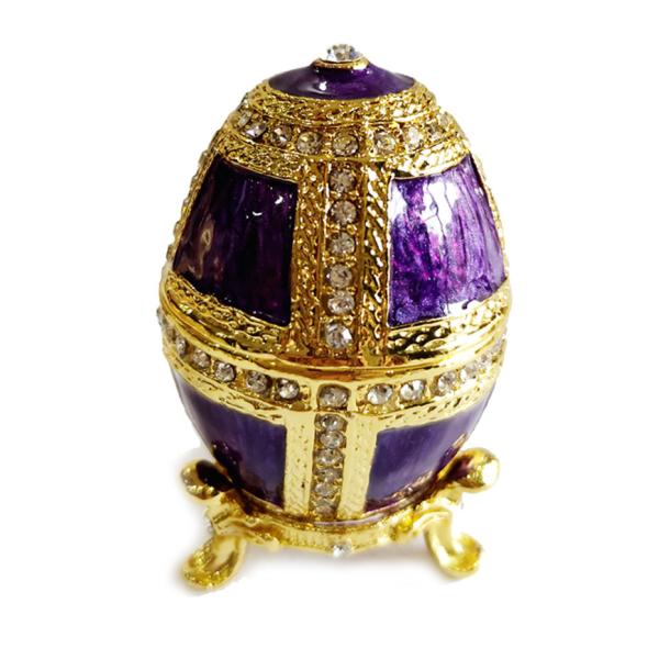 Hollow Faberge Egg Jewelry Easter Egg Trinket Box Crafts Russian Easter Metal Rhinestones Faberge Egg Jewelry Box