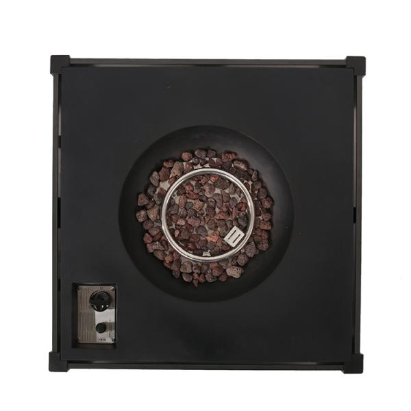 40,000 BTU Lightweight Concrete Gray Square Propane Outdoor Firepit Garden Patio