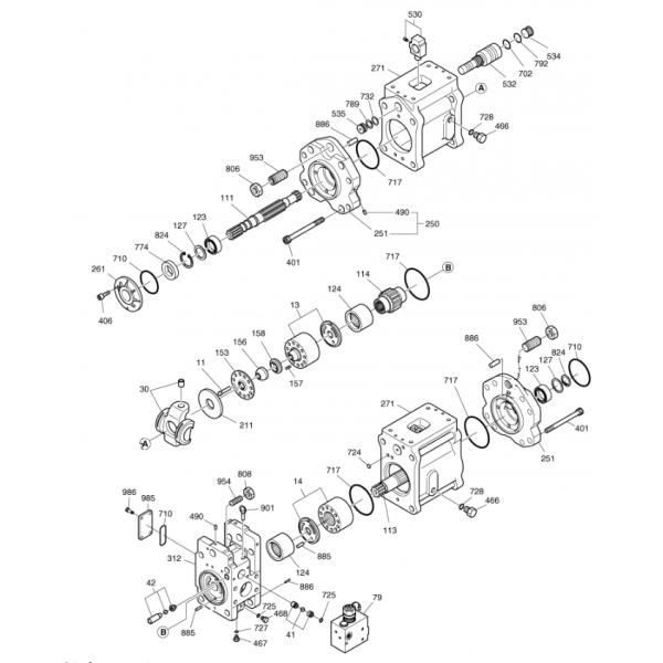 Belparts excavator main pump DX225LC DX225LCA DX230LC DX220LC hydraulic pump K1000698E K1000698G for doosan