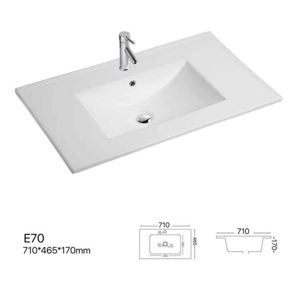 European Types Cabinet Basin Counter Top Vanity Basin Rectangular Thin Washbasin