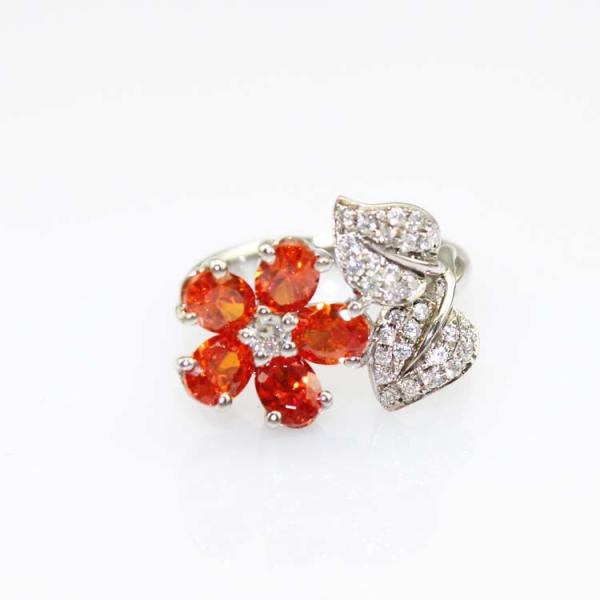 Fashion Jewelry Sterling Silver Ring with Purple and Clear Cubic Zircon (FR003)