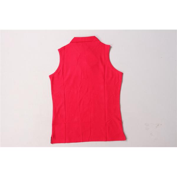 Sleeveless 5 Colors 95% Cotton 5% Spandex Ladies Polo Shirts