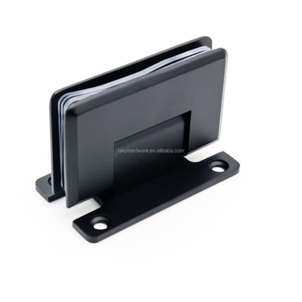 Stainless Steel 201 90 Degree Wall to Glass 10mm Shower Glass Door Hinge Set Black