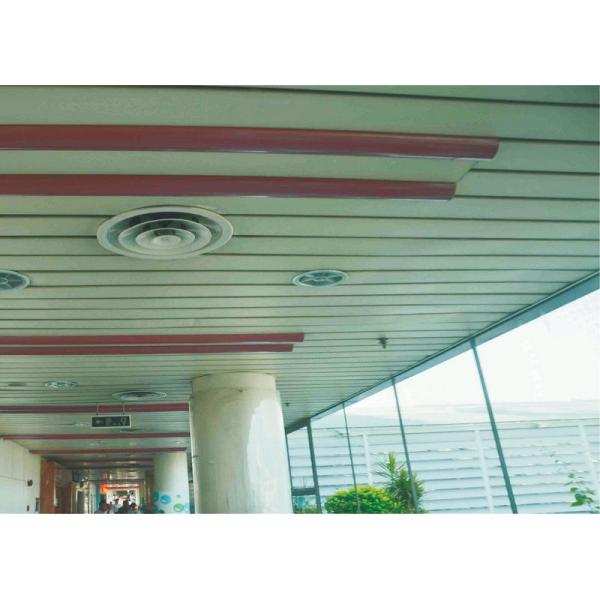 Straight / beveled Edge S - shaped Aluminium Strip Ceiling RAL color For airport