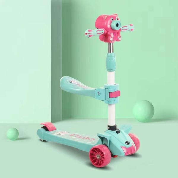 3-8 Years Boys Girls Plastic Kids 3 Wheel Scooter Three Wheel Standing Scooter 30kg