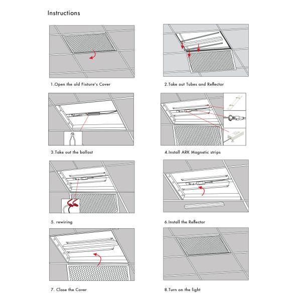 36w Smart Magnetic Led Troffer Retrofit Kit With Motion Daylight Sensor