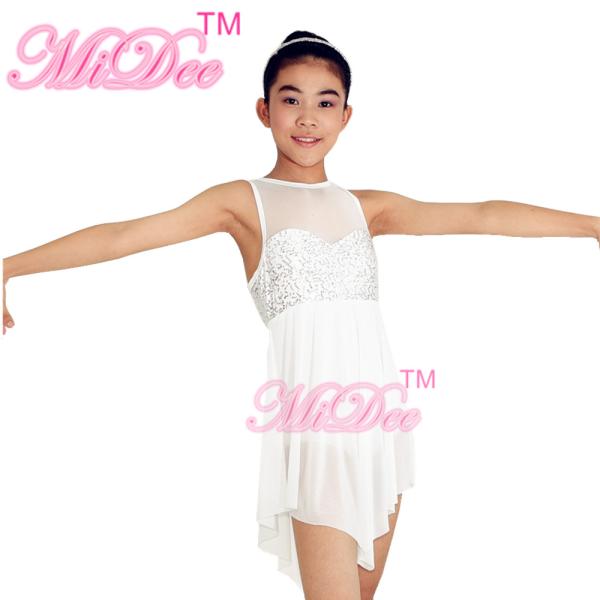 Lyrical Ballet Dance Costumes Teal Magenta Confetti Sequin Bodice Dress