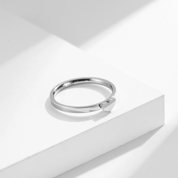 Wedding Party Gold Plated Stainless Steel Heart Ring Valentine'S Day Ring Custom