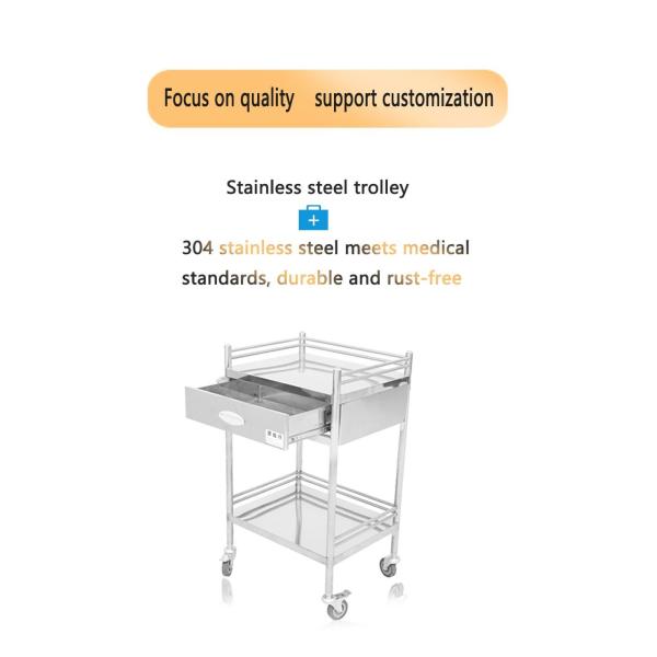 Medical Hospital Stainless Steel Trolley Grey Surgical Care Ss Instrument Trolley