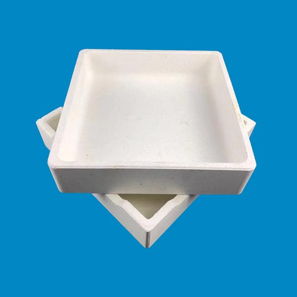 Alumina ceramic crucible top view showing smooth interior surface