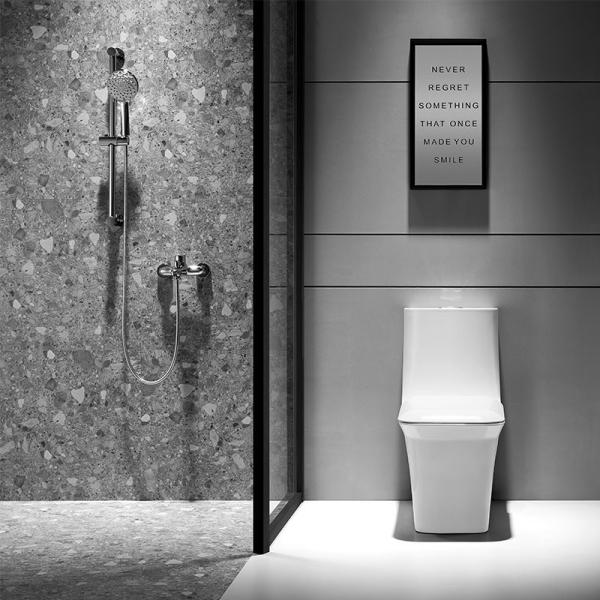 Round One Piece Toilets , S trap 300/400mm 1 Piece Water Closet