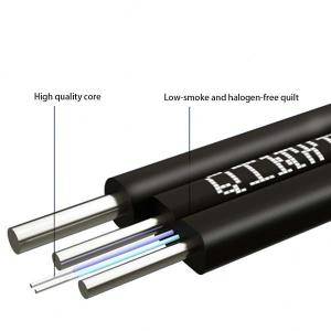Quality Bow Type Drop Black FTTH Fiber Optic Cable 2 Core FRP GJYXCH wholesale