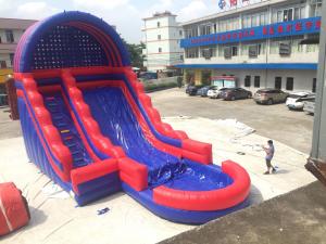 Quality Amusement Commercial Inflatable Water Slide With Pool Silk Printing wholesale