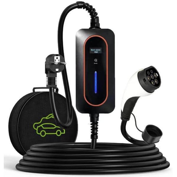 Portable Type 1 EV Charger 8A 10A 13A 16A Adjustable With Schuko Plug