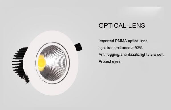 Modern LED Recessed Lighting IP20 COB With Φ110mm Light Diameter Beam Angle Adjustable