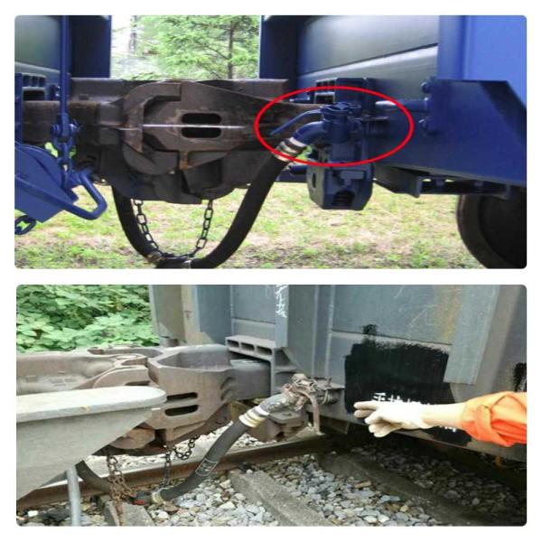 Cast Iron Brake Angle Cock Train Casting Angle Cock Handlebars Turned to Right for Railway Air Brake System