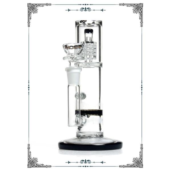 Black Honeycomb Glass Water Pipe Matrix Perc Diameter 4inches