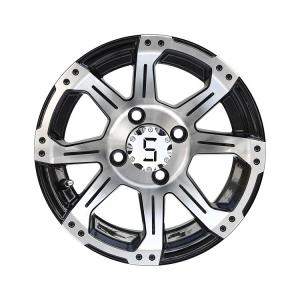 China Golf Cart 12 Inch 14 Inch Alloy Wheels Machined Glossy Black Matte Black on sale