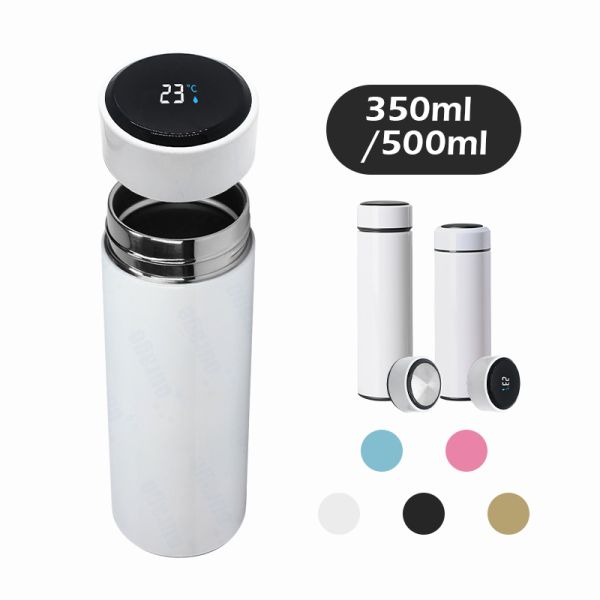 Sublimation Blank Vacuum Smart Reminder Thermos Flask Led Digital Temperature Display Stainless Steel Water Bottle