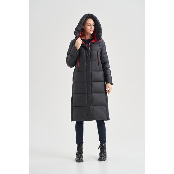 FODARLLOY Ladies Warm Hooded Cotton-Padded Clothes Women Slim Long Down Winter Jackets Women Water Repellent Puffer Coats