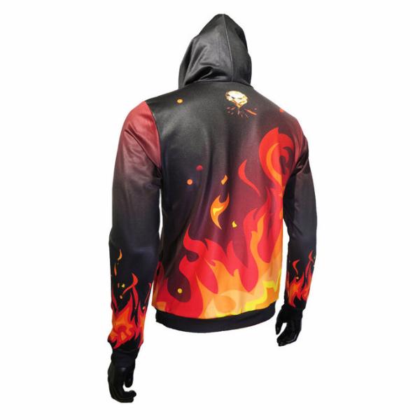 Red / Black Hooded Sports Jacket / Thermal Hoodie Jacket For Spring Autumn