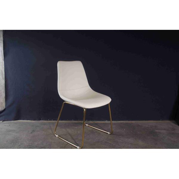 Italian Modern Minimalist Dining Chair Padded Dining Room Chairs Simple Nordic Metal Legs