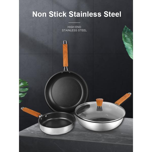 Good Quality 4 pieces Stainless Steel Pot And Pans Cooking Set Non Stick Xylan Plus Cookware Set